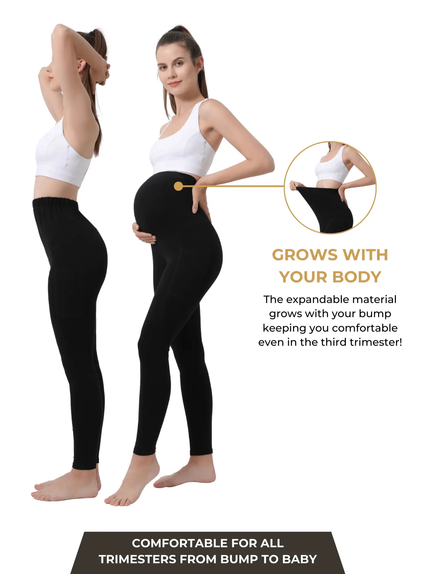 Maternity Yoga Pants with Pockets for Pregnant Moms Workout Pilates Gym Pregnancy Gift Baby Shower Pregnant Leggings for Expectant Moms Bella's Shaper