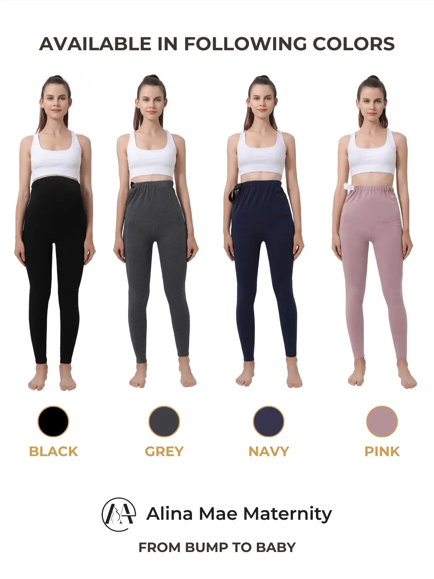 Maternity Yoga Pants with Pockets for Pregnant Moms Workout Pilates Gym Pregnancy Gift Baby Shower Pregnant Leggings for Expectant Moms Bella's Shaper