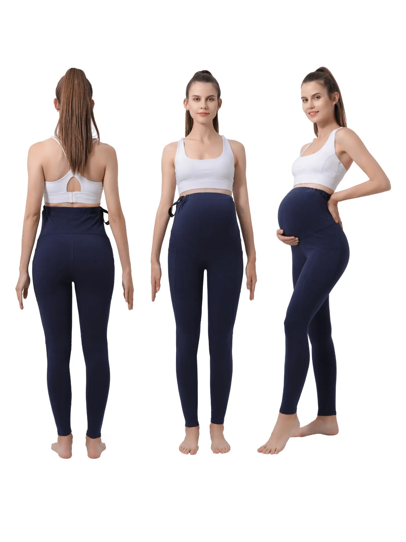 Maternity Yoga Pants with Pockets for Pregnant Moms Workout Pilates Gym Pregnancy Gift Baby Shower Pregnant Leggings for Expectant Moms Bella's Shaper