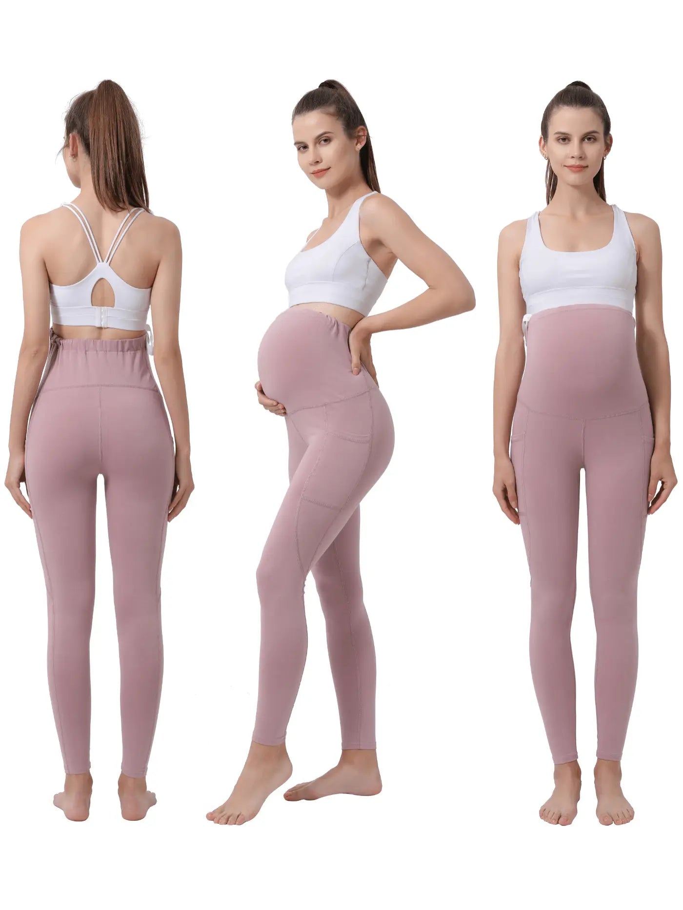 Maternity Yoga Pants with Pockets for Pregnant Moms Workout Pilates Gym Pregnancy Gift Baby Shower Pregnant Leggings for Expectant Moms Bella's Shaper