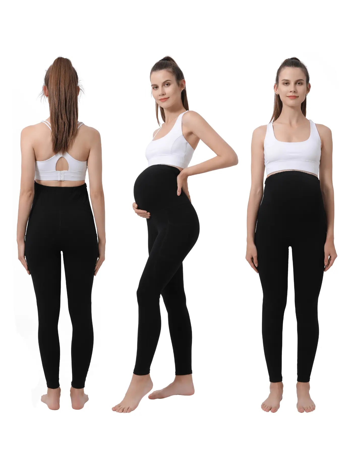 Maternity Yoga Pants with Pockets for Pregnant Moms Workout Pilates Gym Pregnancy Gift Baby Shower Pregnant Leggings for Expectant Moms Bella's Shaper